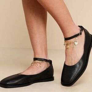 Free People Mystic Treasures Ballet Flat W/Charms Black Women’s Size 9 Mary Jane